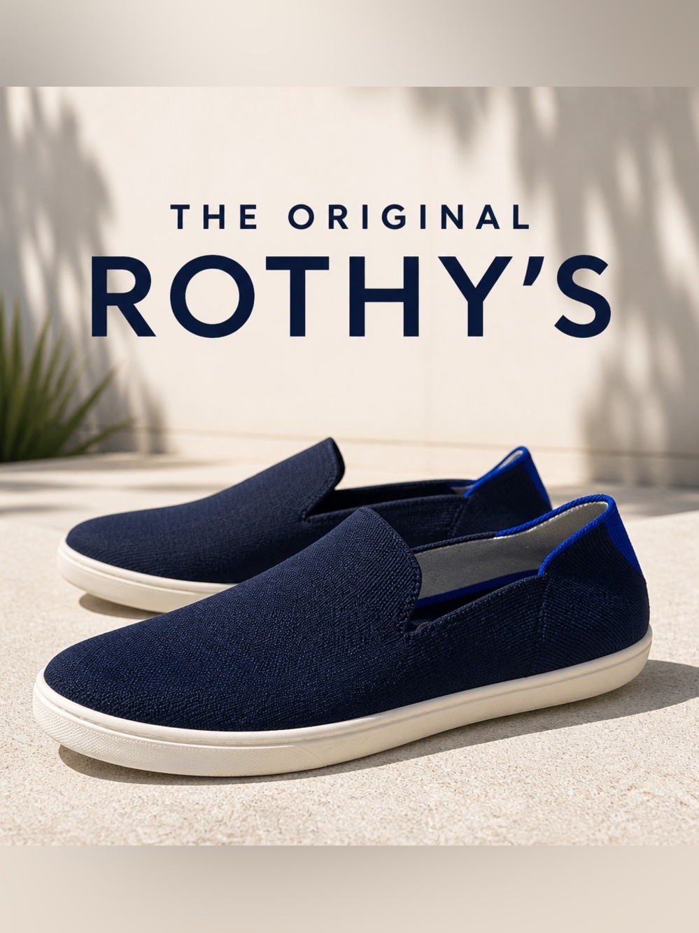 Rothy's The Original Slip-On knit blue Loafers size 8
